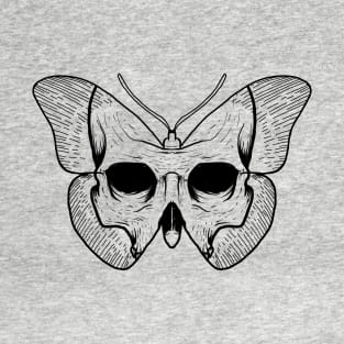 Skull Butterfly Black Ink T-Shirt